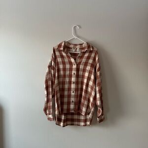 ROXY OVERSIZED COPPER FLANNEL SMALL NWT